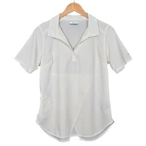 Columbia Women's White Anytime Casual Split Back Performance Shirt M